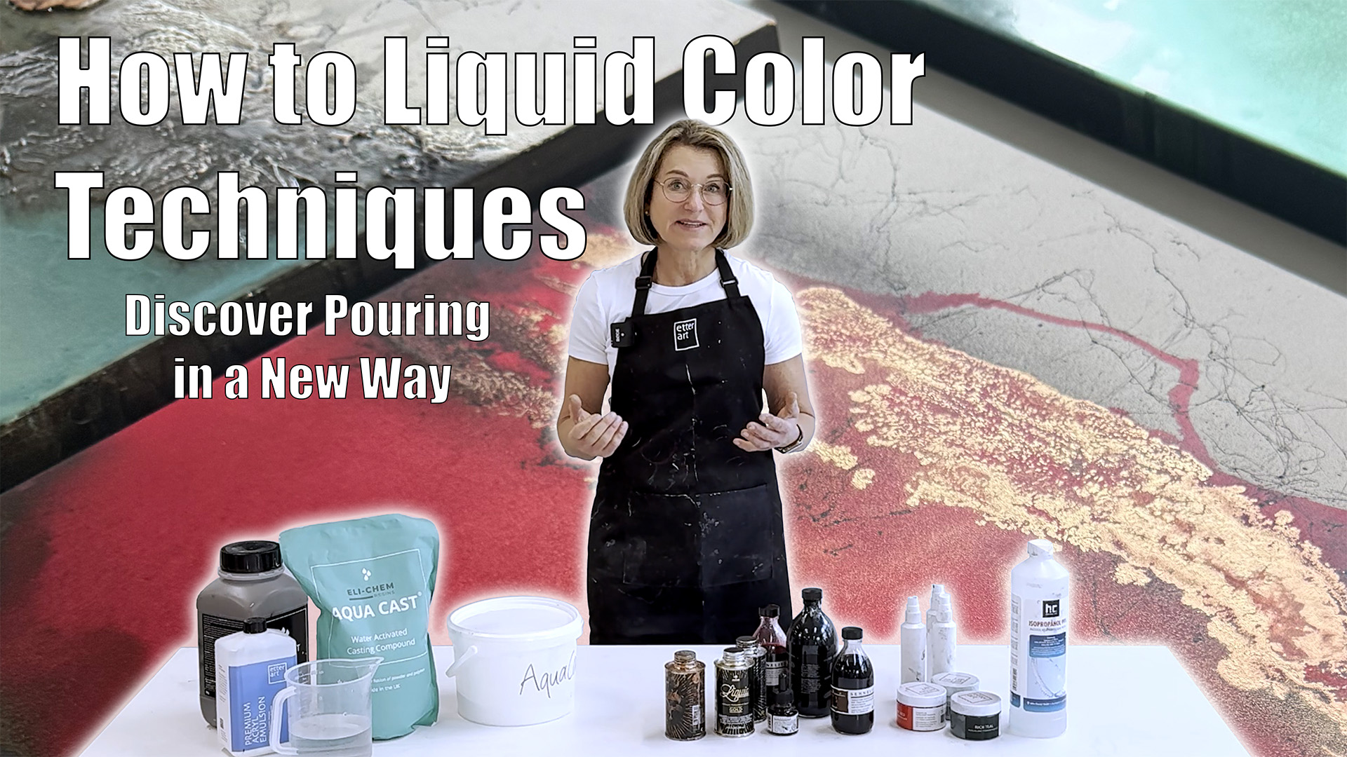 „How to Liquid Color Techniques“: Video course on pouring techniques in art - English